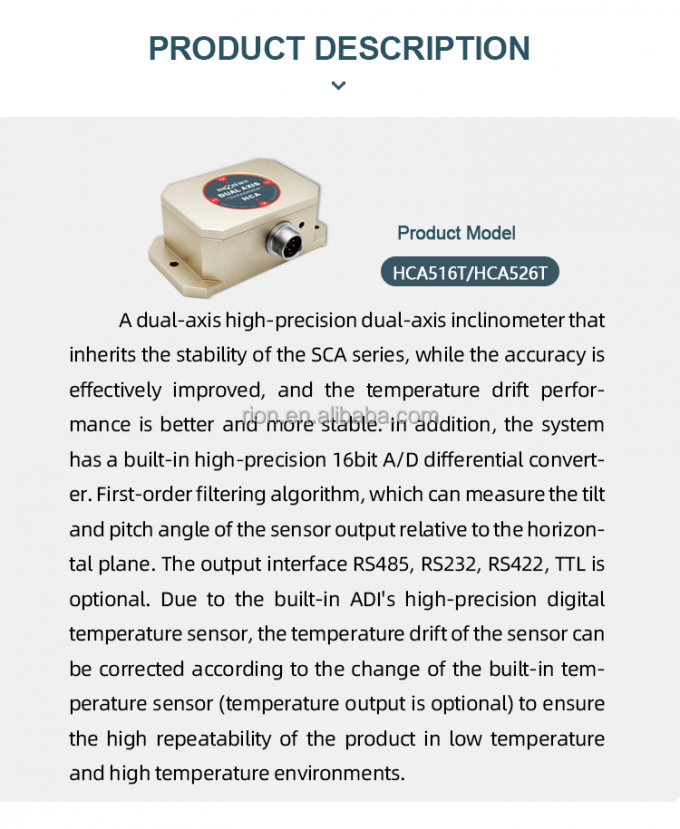 Stabile MEMS Digital Art Neigungs-Sensor HCA526T hoher Präzisions-für Schiffsnavigations-Einstellungsmessung